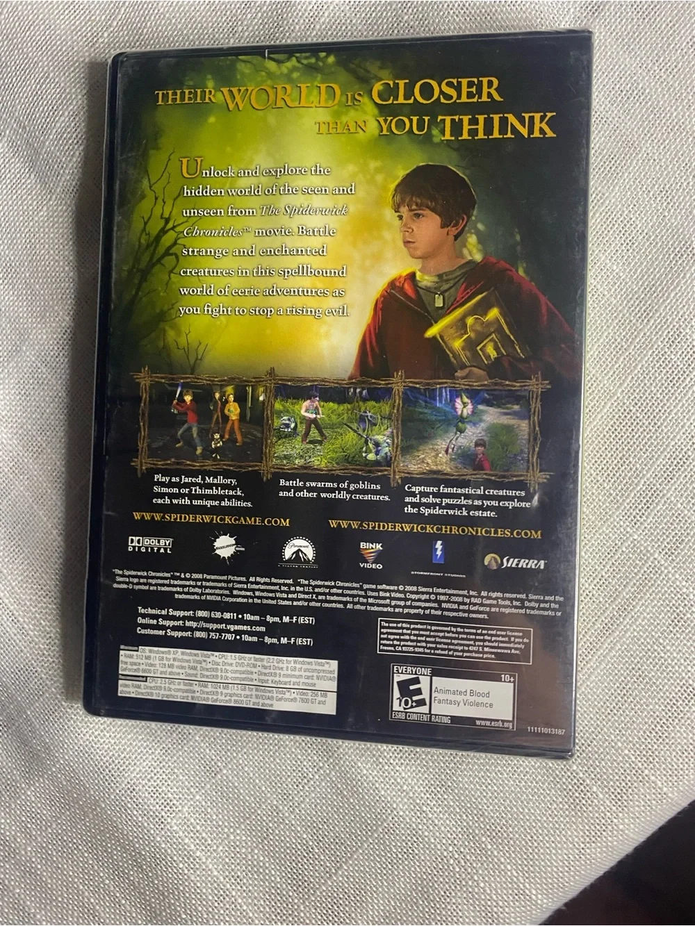 Serra The Spiderwick Chronicles PC Game - Green & Yellow Cover